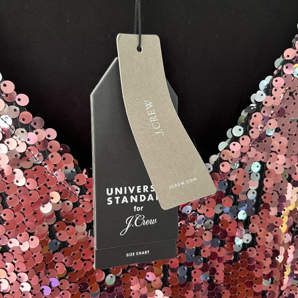 J. Crew - Universal Standard Sequin V-Neck T-Shirt Dress - Picture 3 of 5